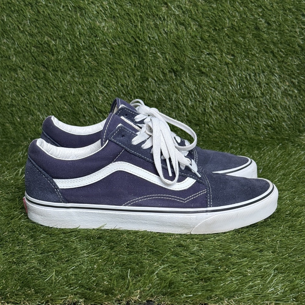Vans Old Skool Mens Size 11 Blue White Athletic Walking Skate Shoes Sneakers